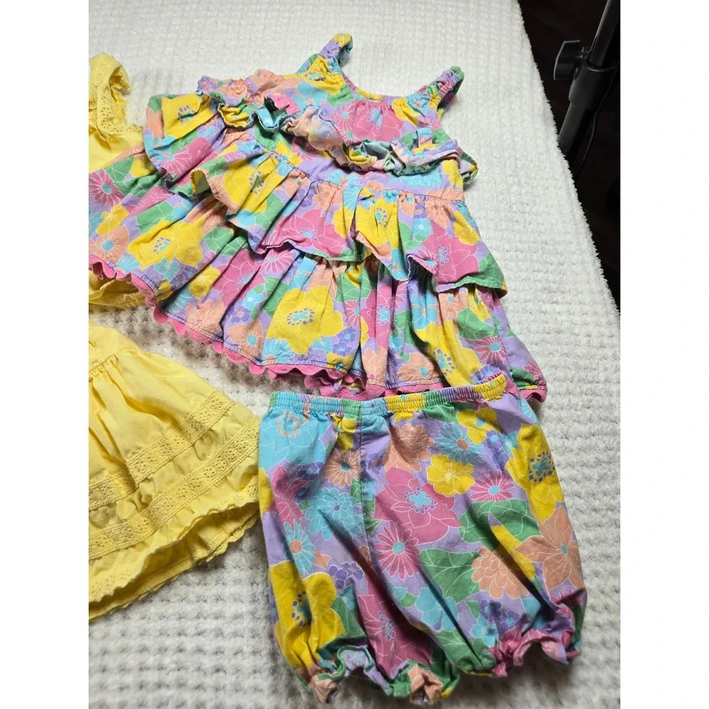 Baby Girl Summer Clothes Bundle Lot 24M‎ 2T Floral Lace Bee Set Baby girl